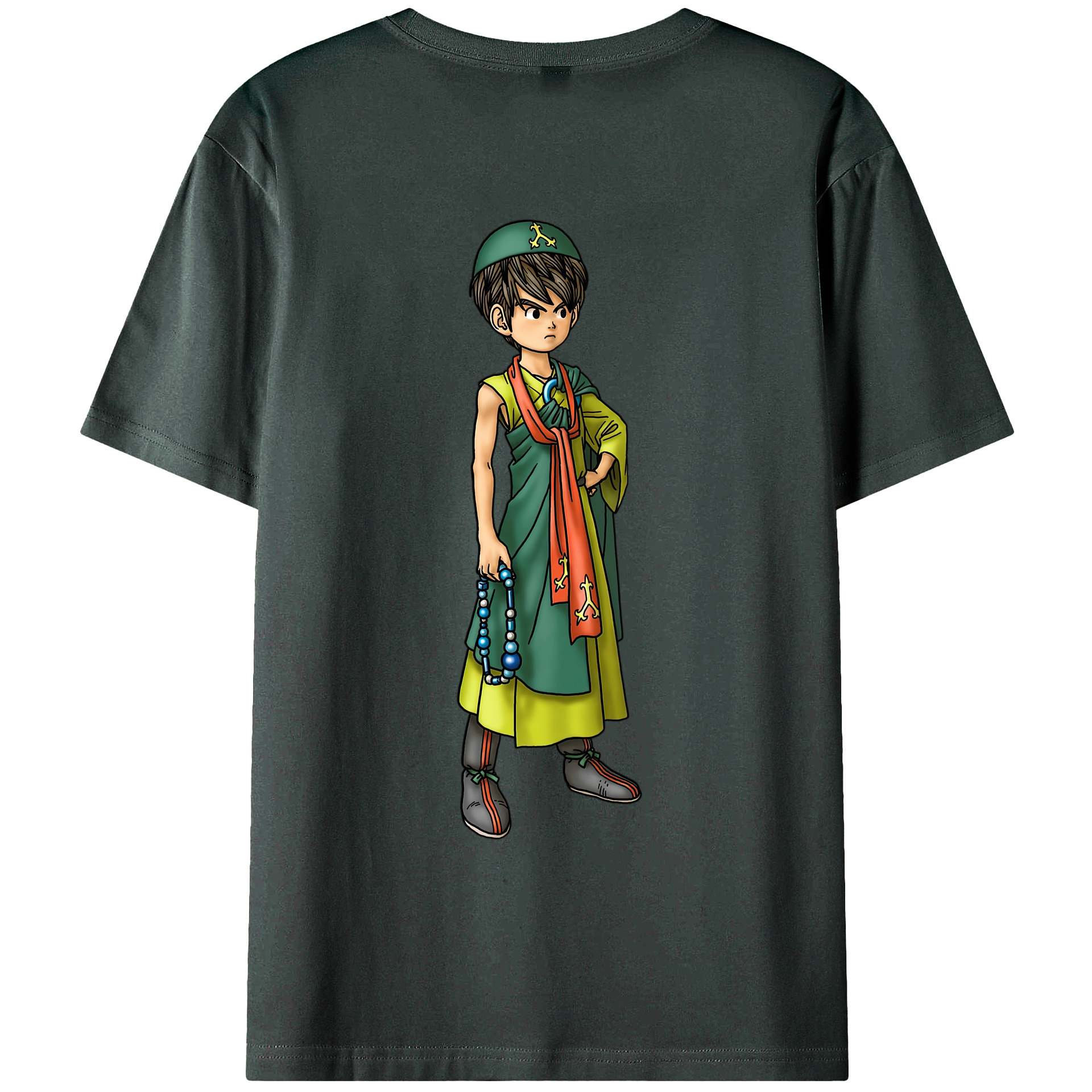 （画像用） ドラゴンクエスト Doragon Kuesuto Dragon Quest 綿100％ メンズ半袖Tシャツ（バックプリント） 通気性